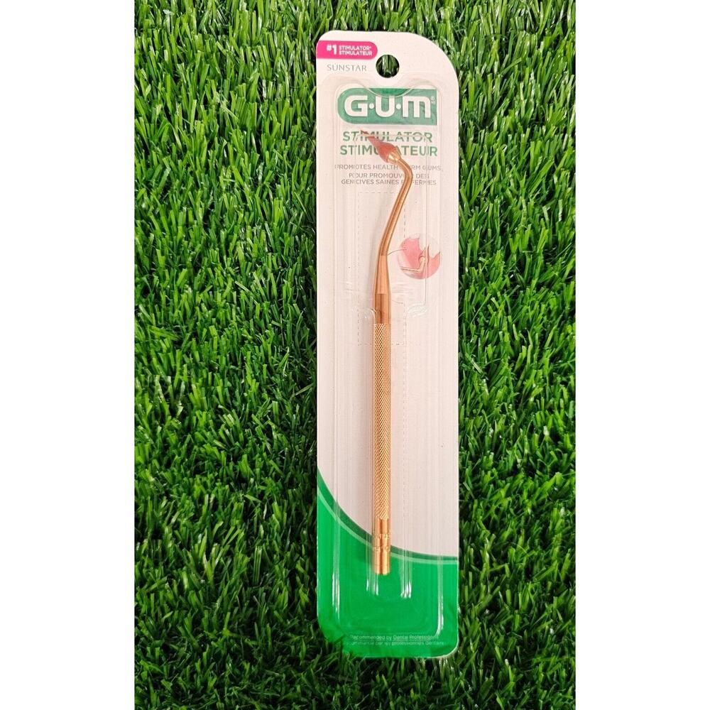 GUM Stimulator Permanent Handle with Rubber Tip Precision Control Massages Gums